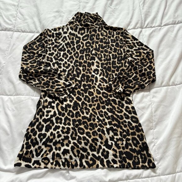 Chaus New York Womens Size Small Cheetah Print Wrap Blouse 3/4 Sleeve Vintage - Picture 8 of 8